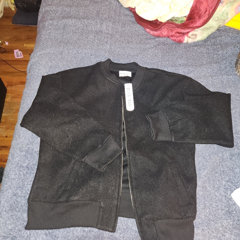 Olive and Oak black bomber black jacket nwt xl